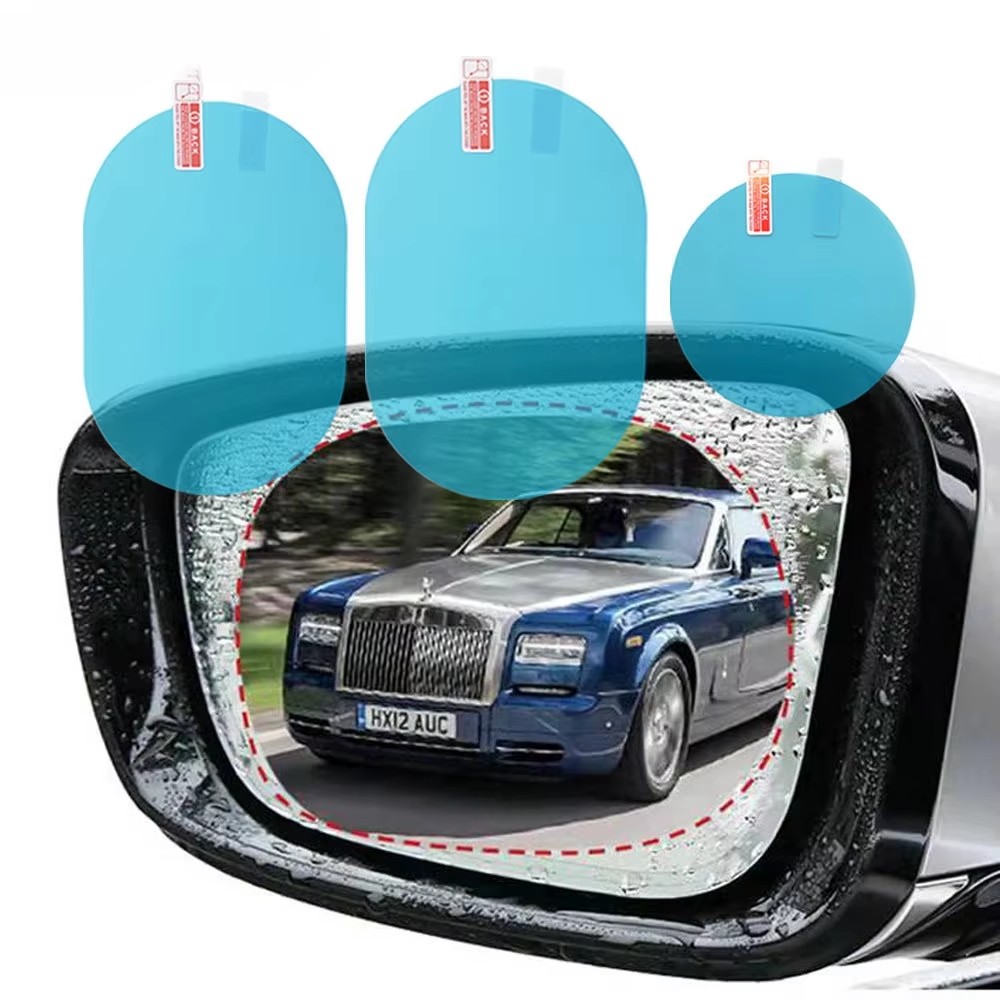 Anti Glare Car Rearview Mirror Film - 2/4 ชิ้น ฟิล์มกันฝ้า กันแสงสะท้อน กันฝน สำหรับกระจกมองหลังรถยนต์