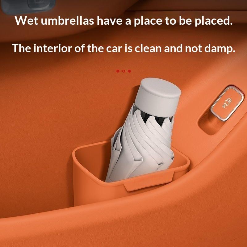 Waterproof Car Trash Can With Lid - กล่องเก็บของซิลิโคนติดประตูรถยนต์แบบใหม่ ที่วางแก้ว ถังขยะ กันน้ำ ใช้ได้กับรถทุกรุ่น ถังเก็บของติดประตูรถยนต์