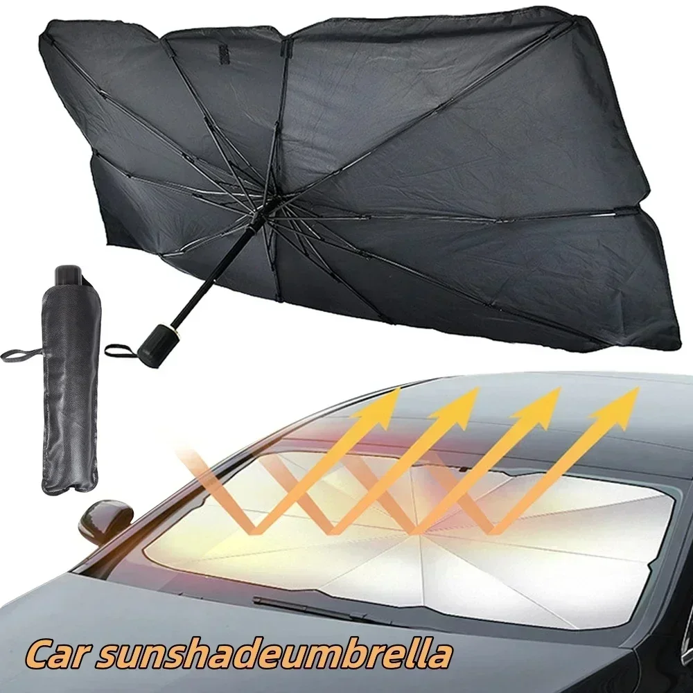 Car Sunshade Windshield Umbrella Foldable - ร่มบังแดดกระจกรถยนต์แบบพับได้ ป้องกันรังสียูวีและความร้อน