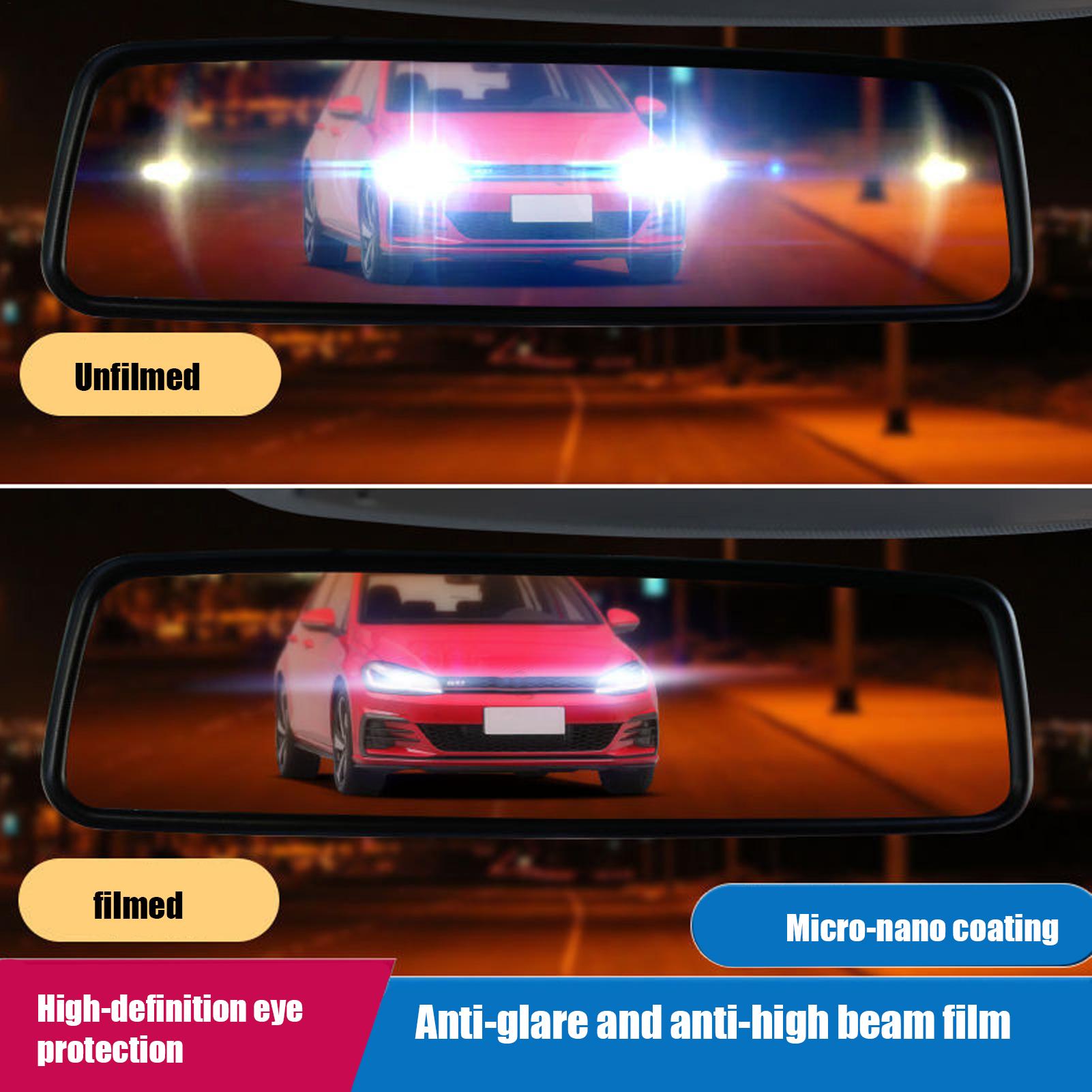 Anti Glare Car Rearview Mirror Film - ฟิล์มสติกเกอร์ติดกระจกภายในรถยนต์ป้องกันแสงสะท้อน ฟิล์มกันฝ้ากระจกมองหลัง อุปกรณ์เสริมสติกเกอร์ป้องกันแสงสะท้อนติดทนนาน