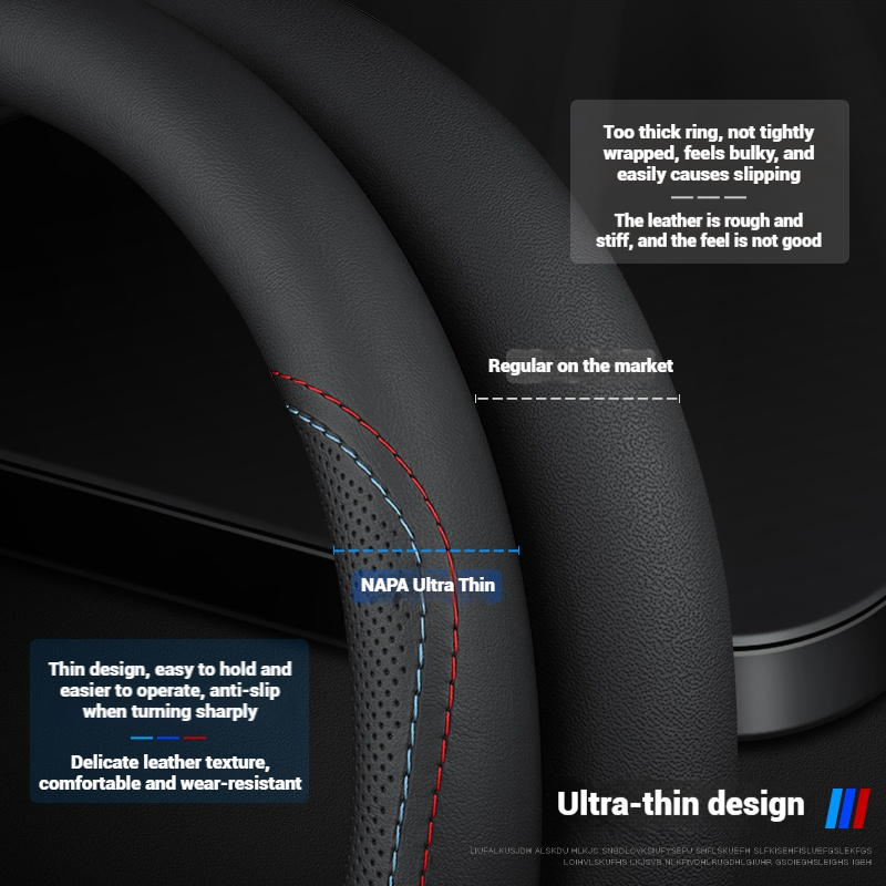 หนังพวงมาลัยรถพวงมาลัยรถ Anti  - Car Steering Wheel Cover Anti Slip Breathable บทวิจารณ์และราคา