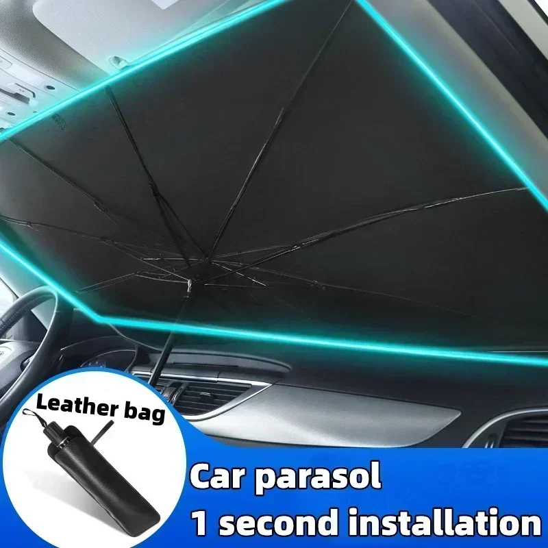 ร่มบังแดดรถยนต์ ผ้าคลุมกระจกหน - Car Sunshade Windshield Umbrella Foldable บทวิจารณ์และราคา