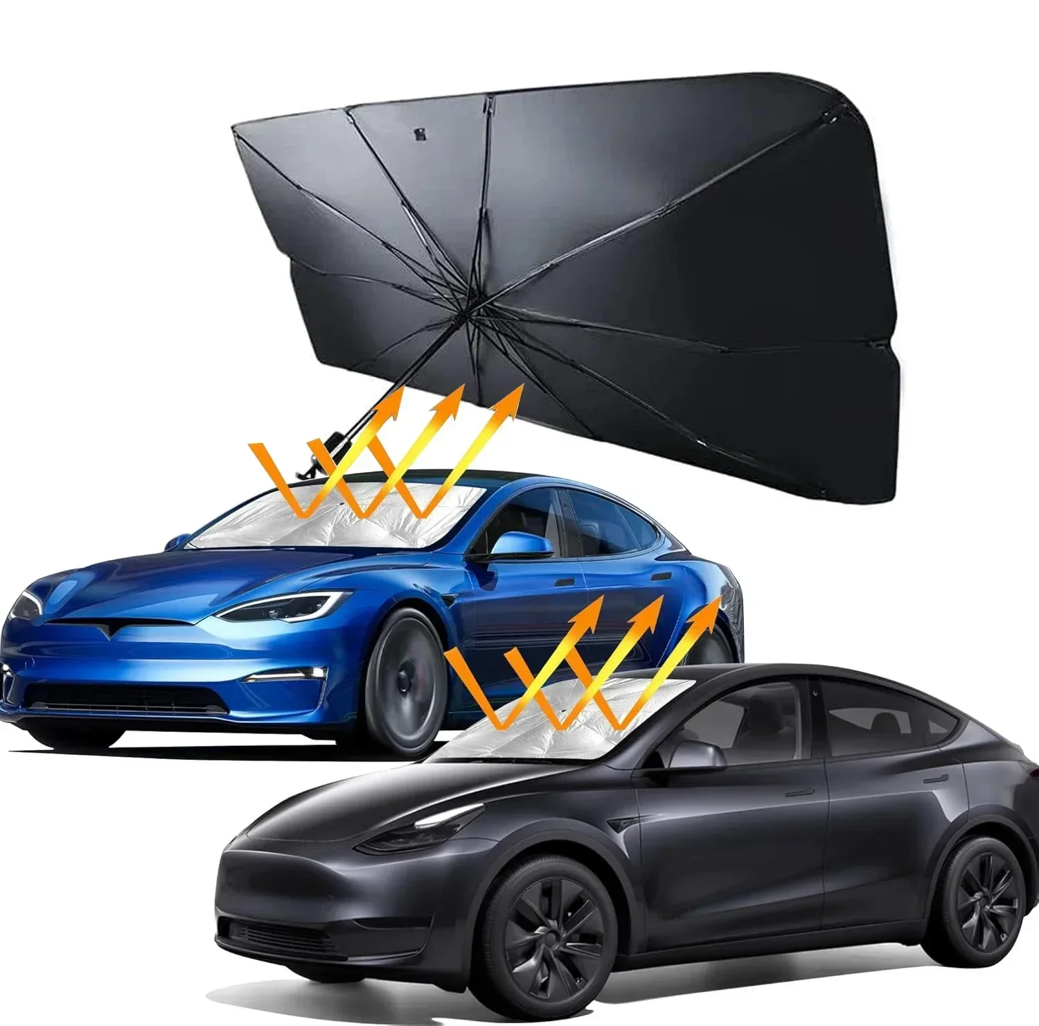 ร่มบังแดดรถยนต์ ผ้าคลุมกระจกหน - Car Sunshade Windshield Umbrella Foldable บทวิจารณ์และราคา
