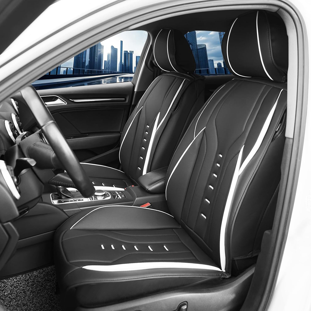 ชุดหุ้มเบาะรถยนต์หนังแท้สุดหรู - Leather Car Seat Covers Full Set Universal บทวิจารณ์และราคา