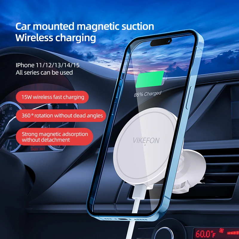 VIKEFON ที่ชาร์จไร้สายแม่เหล็ก - Wireless Car Charger Mount Fast Charging บทวิจารณ์และราคา