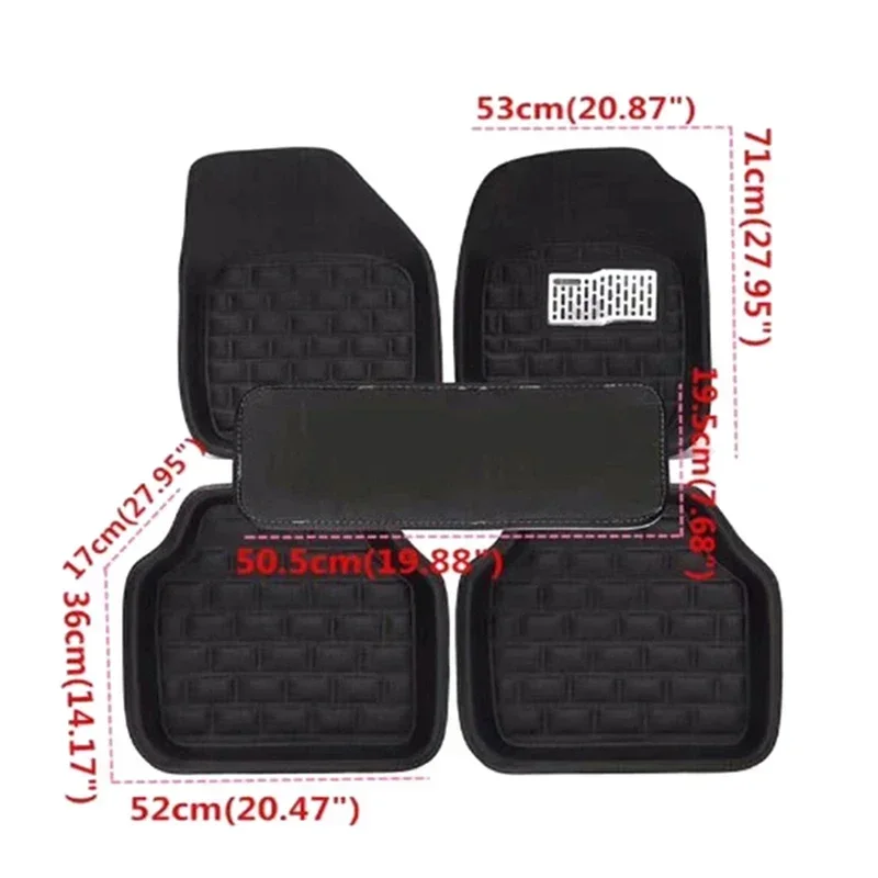 5 ชิ้นพรีเมี่ยมทำความสะอาดง่าย - Car Floor Mats Universal Waterproof Leather บทวิจารณ์และราคา