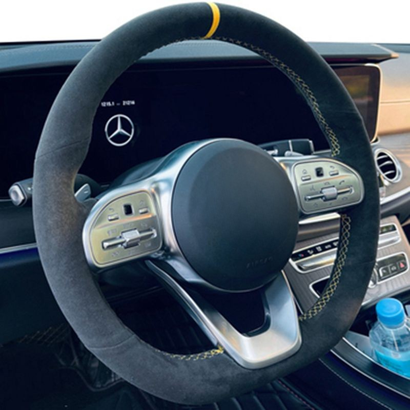 Anti-SLIP หนังนิ่มสีดํา Braid  - Car Steering Wheel Cover Anti Slip Breathable บทวิจารณ์และราคา