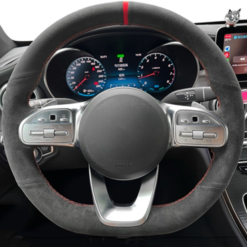 Anti-SLIP หนังนิ่มสีดํา Braid  - Car Steering Wheel Cover Anti Slip Breathable บทวิจารณ์และราคา