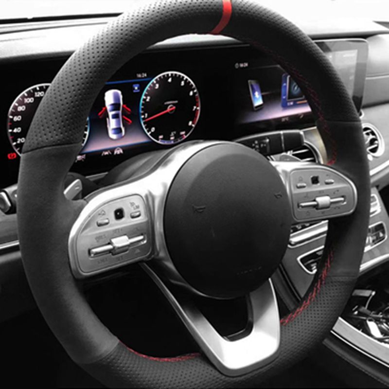 Anti-SLIP หนังนิ่มสีดํา Braid  - Car Steering Wheel Cover Anti Slip Breathable บทวิจารณ์และราคา
