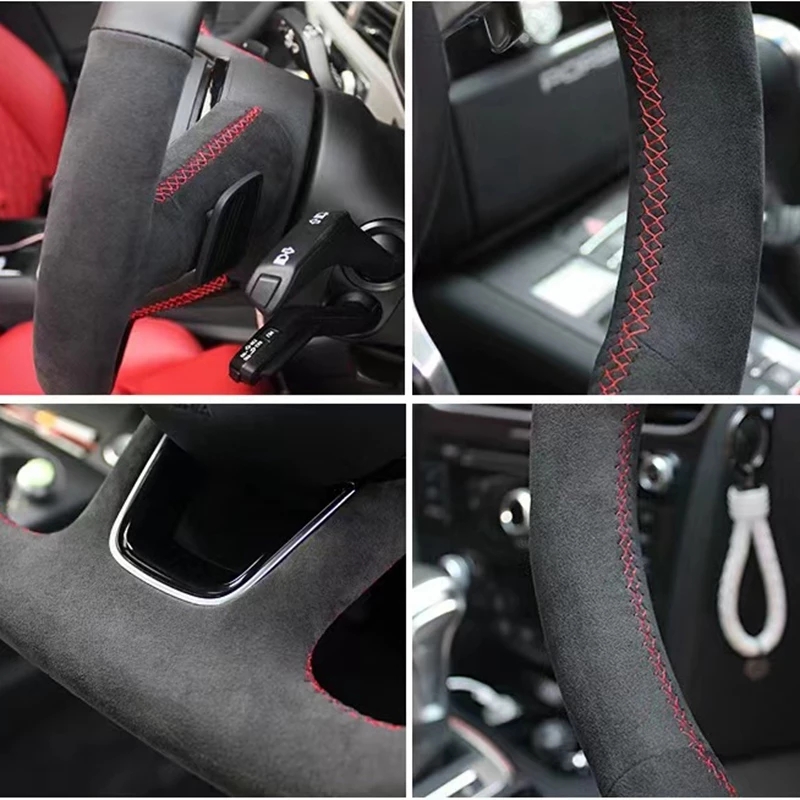 ที่กำหนดเองพวงมาลัยรถพวงมาลัยร - Car Steering Wheel Cover Anti Slip Breathable บทวิจารณ์และราคา