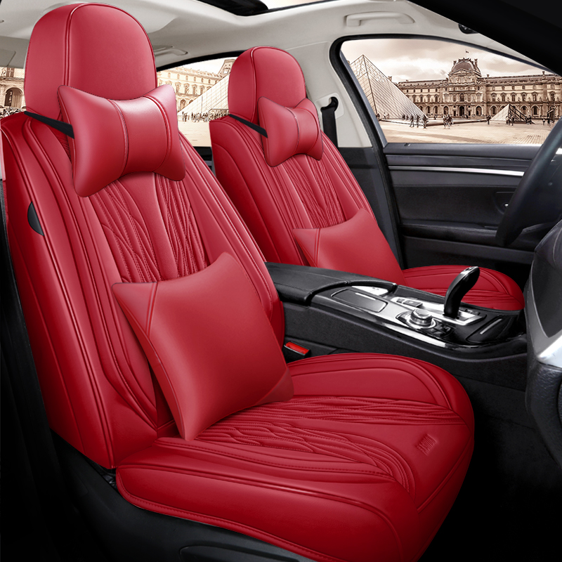 ชุดหุ้มเบาะรถยนต์หนังดีไซน์ใหม - Leather Car Seat Covers Full Set Universal บทวิจารณ์และราคา