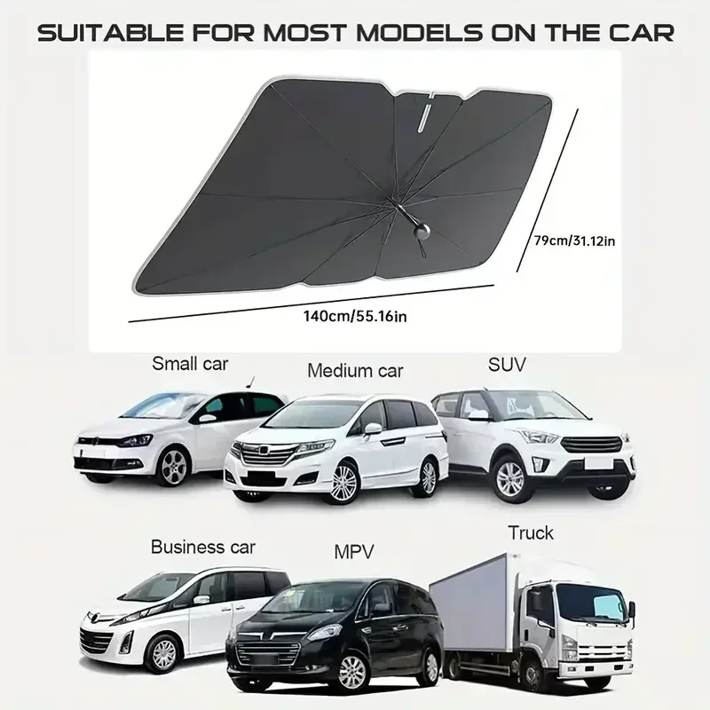 แผ่นบังแดดหน้ารถแบบพับได้ ป้อง - Car Sunshade Windshield Umbrella Foldable บทวิจารณ์และราคา