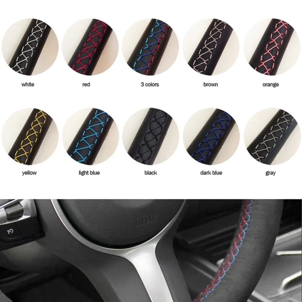 การปรับแต่งพวงมาลัยรถอุปกรณ์เส - Car Steering Wheel Cover Anti Slip Breathable บทวิจารณ์และราคา