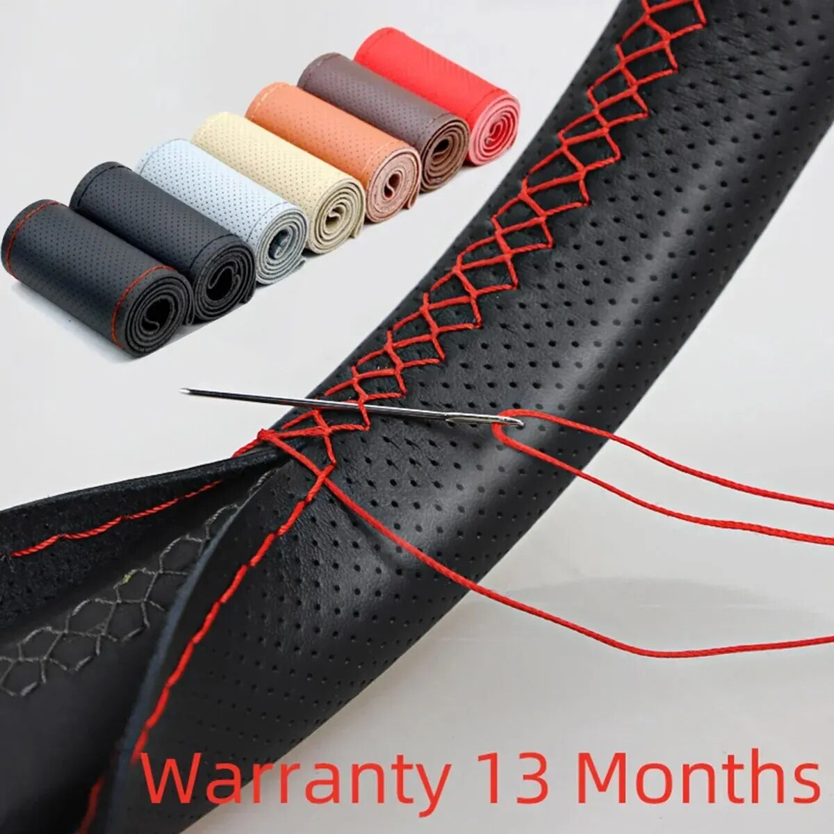 Universal รถหนังพวงมาลัย Stitc - Car Steering Wheel Cover Anti Slip Breathable บทวิจารณ์และราคา