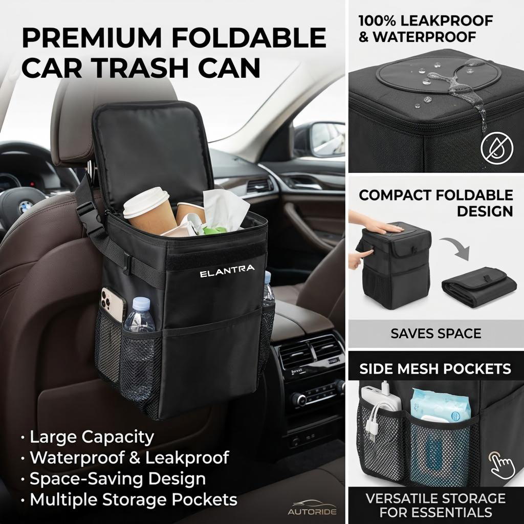 ถุงเก็บขยะในรถยนต์กันน้ำ ถุงเก - Waterproof Car Trash Can With Lid บทวิจารณ์และราคา