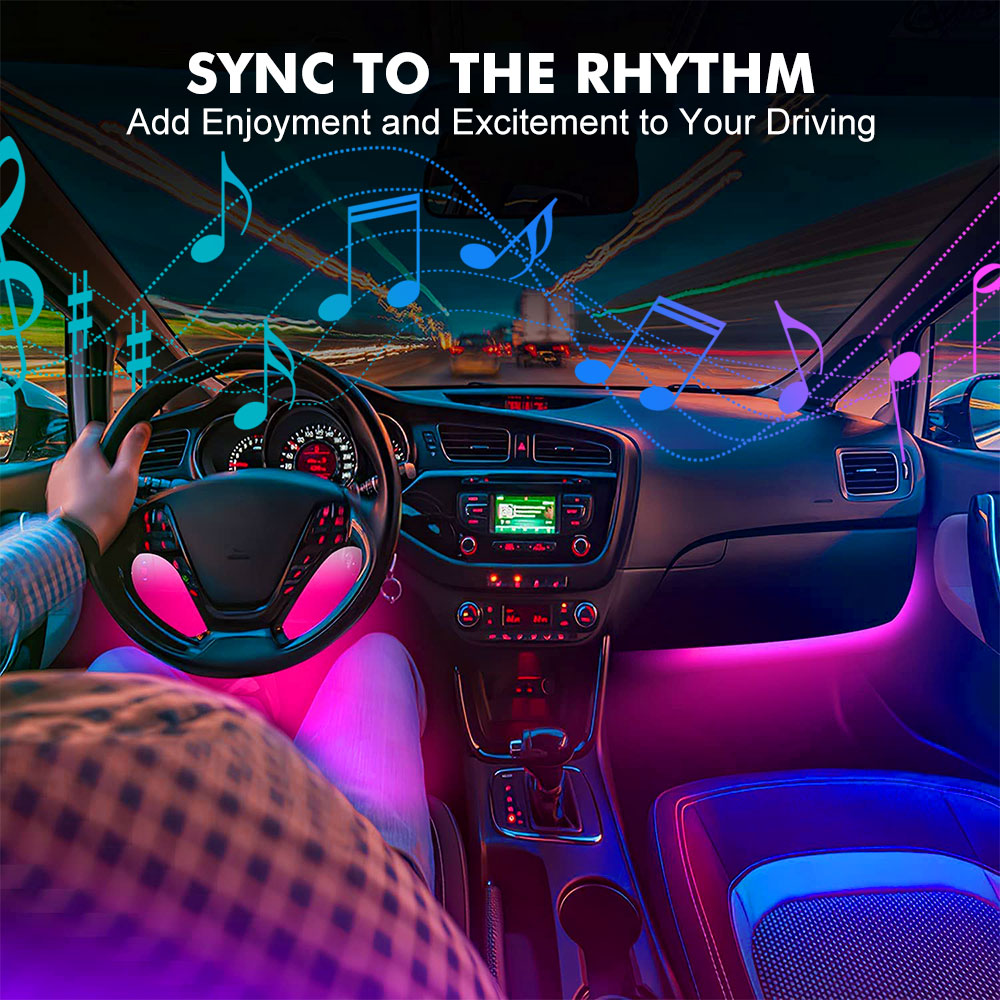 นีออน LED ภายในรถ APP เพลงรีโม - Led Ambient Interior Car Lights App Control บทวิจารณ์และราคา