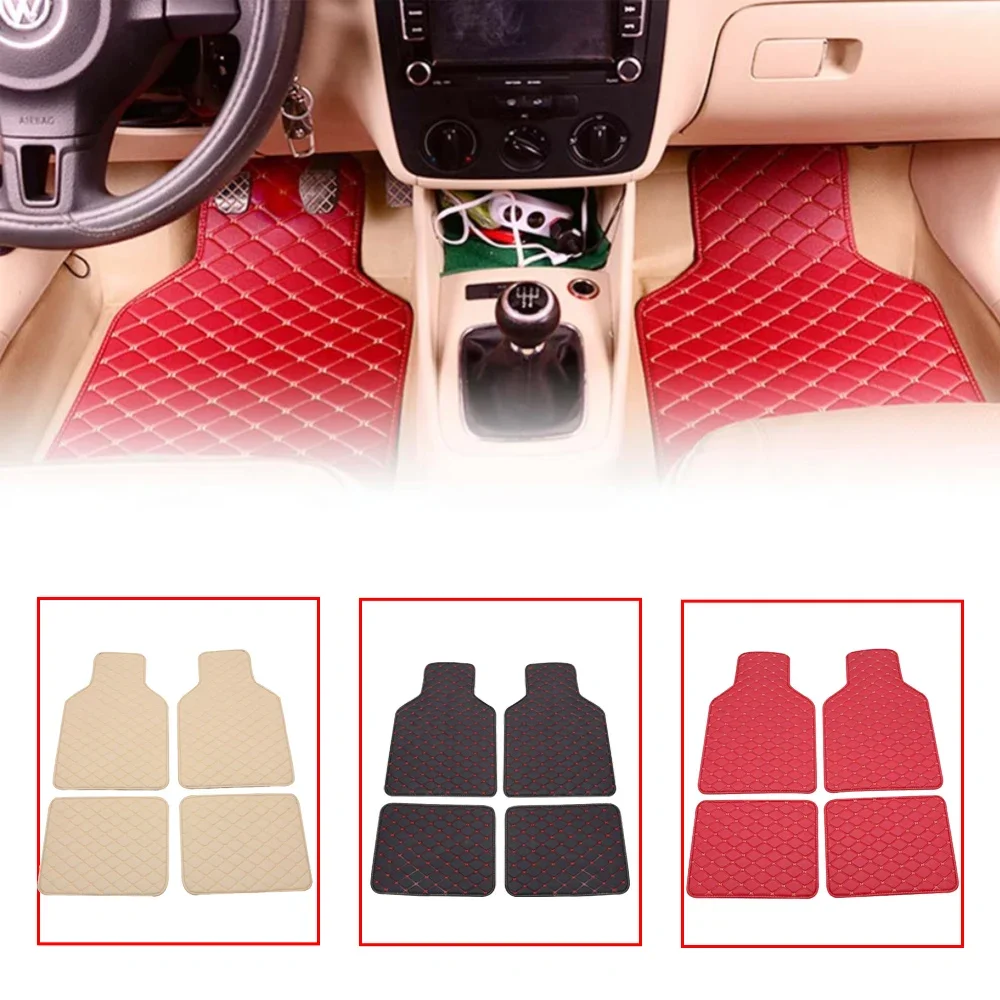 พรมปูพื้นรถยนต์ 4 ชิ้น แบบสากล - Car Floor Mats Universal Waterproof Leather บทวิจารณ์และราคา