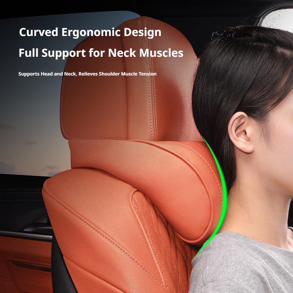 หมอนรองศีรษะในรถยนต์หนังแท้สุด - Memory Foam Car Neck Pillow Lumbar Support บทวิจารณ์และราคา