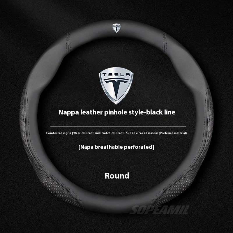 Tesla รุ่น 3 รุ่น Y รุ่น S รุ่ - Car Steering Wheel Cover Anti Slip Breathable บทวิจารณ์และราคา