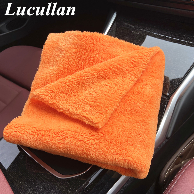 Lucullan 40x40 ซม.สีส้ม Super  - Microfiber Car Drying Towel Super Absorbent บทวิจารณ์และราคา