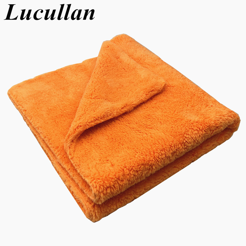 Lucullan 40x40 ซม.สีส้ม Super  - Microfiber Car Drying Towel Super Absorbent บทวิจารณ์และราคา